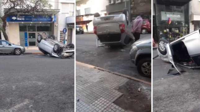 dos autos chocaron y terminaron dados vuelta en medio de 48 entre 8 y 9