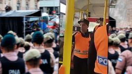 fuerzas federales filmaron a los pasajeros de micros que llegaron a caba