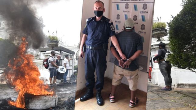 detuvieron a un hombre por los danos durante la protesta frente a la municipalidad