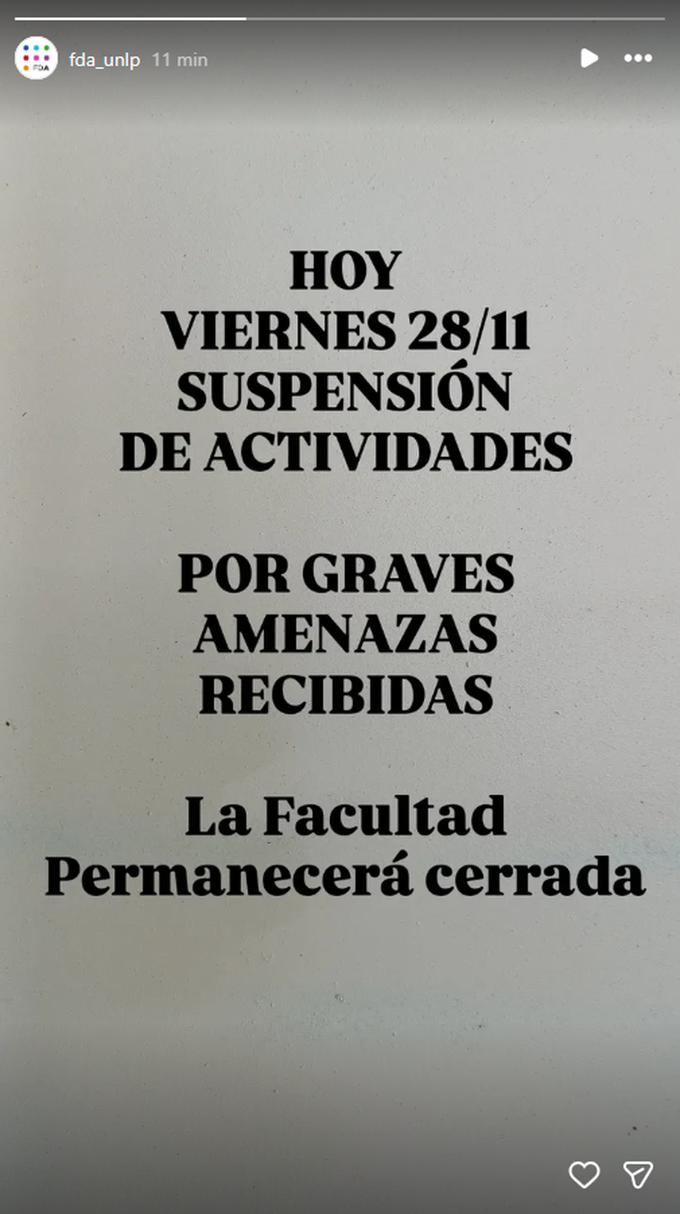 Suspenden las clases y evacúan la Facultad de Artes de la UNLP por mail con amenazas de un francotirador