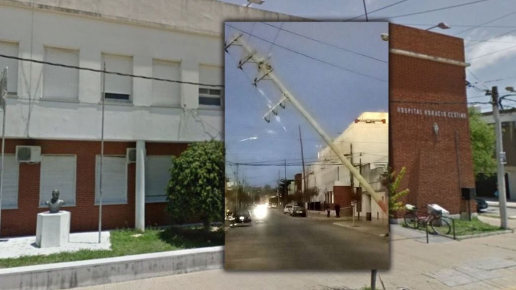 Se cayó un poste, el Hospital Cestino quedó sin luz y hubo que trasladar a dos pacientes