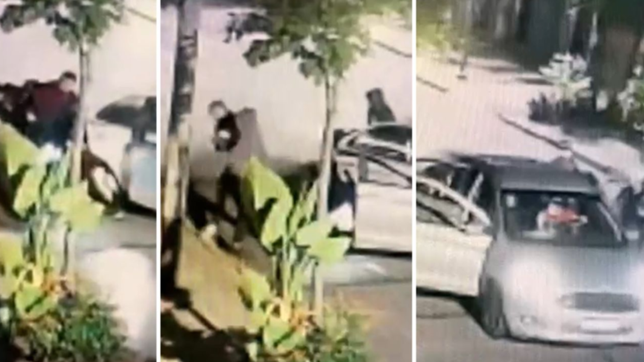 video: brutal robo en manada a una pareja en pleno centro de la plata