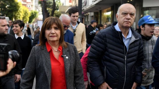 en plena campana, patricia bullrich y nestor grindetti recorrieron el centro de la plata