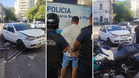 Una impresionante persecución en el centro terminó con un choque, un herido y un detenido con antecedentes Una impresionante persecución en el centro terminó con un choque, un herido y un detenido con antecedentes