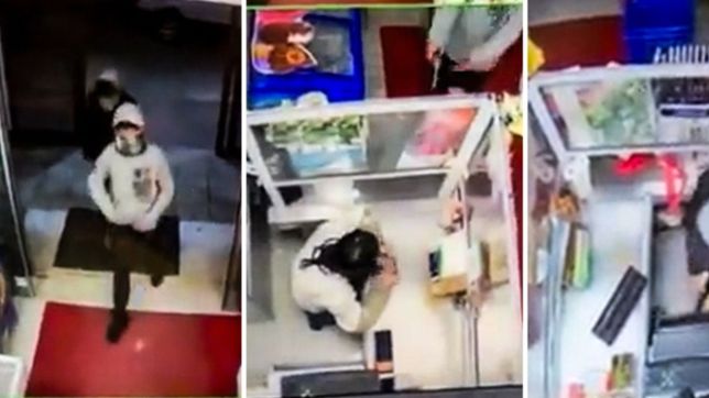 VIDEO: Con armas y en pocos segundos, delincuentes asaltan un super chino de La Plata