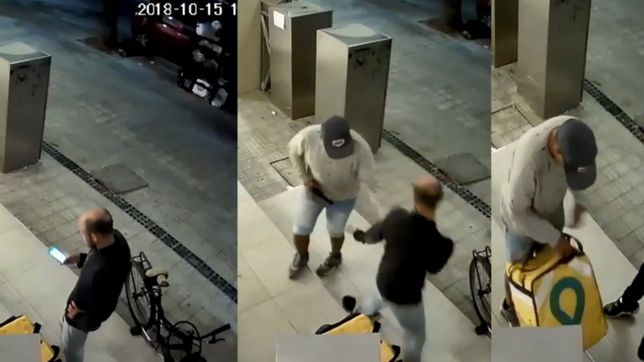 video: asi fue el violento robo a un glover mientras repartia pedidos en la plata