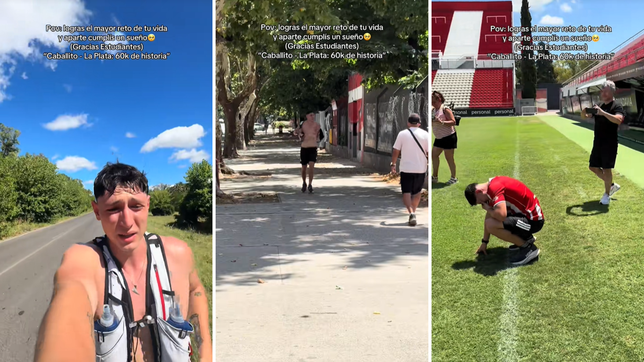 corrio 60 kilometros desde caballito hasta la cancha de estudiantes para cumplir un insolito desafio